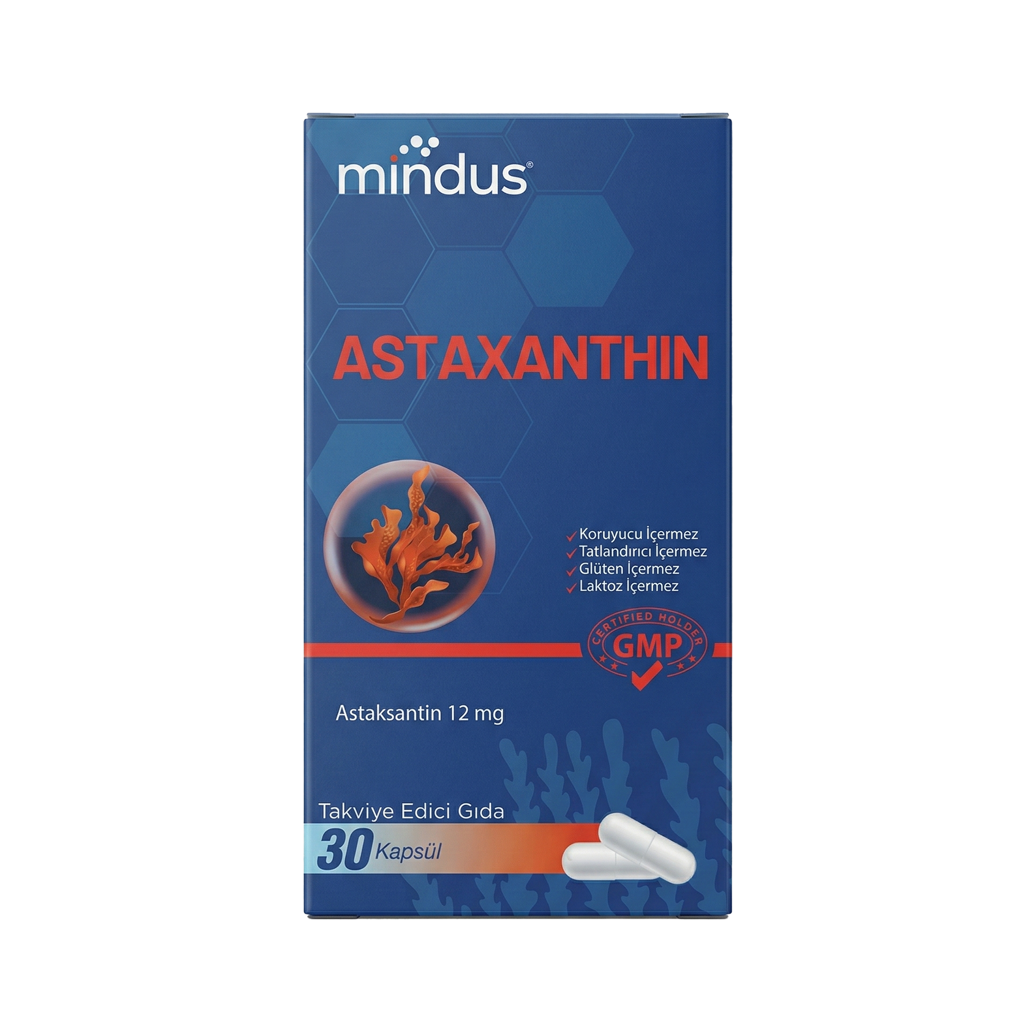 mindus Astaksantin 12 mg 30 Kapsül
