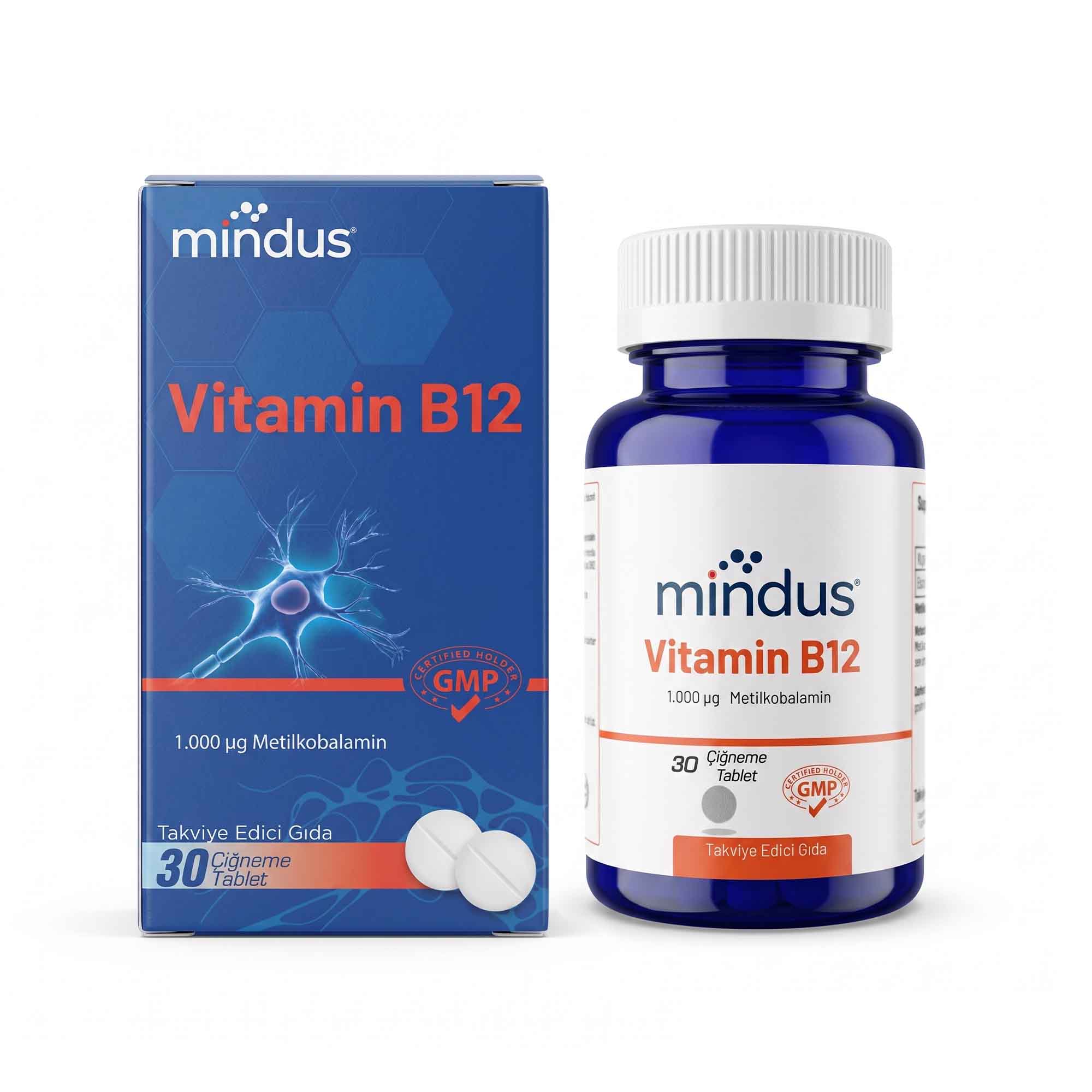 mindus Vitamin B12 30 Çiğneme Tablet