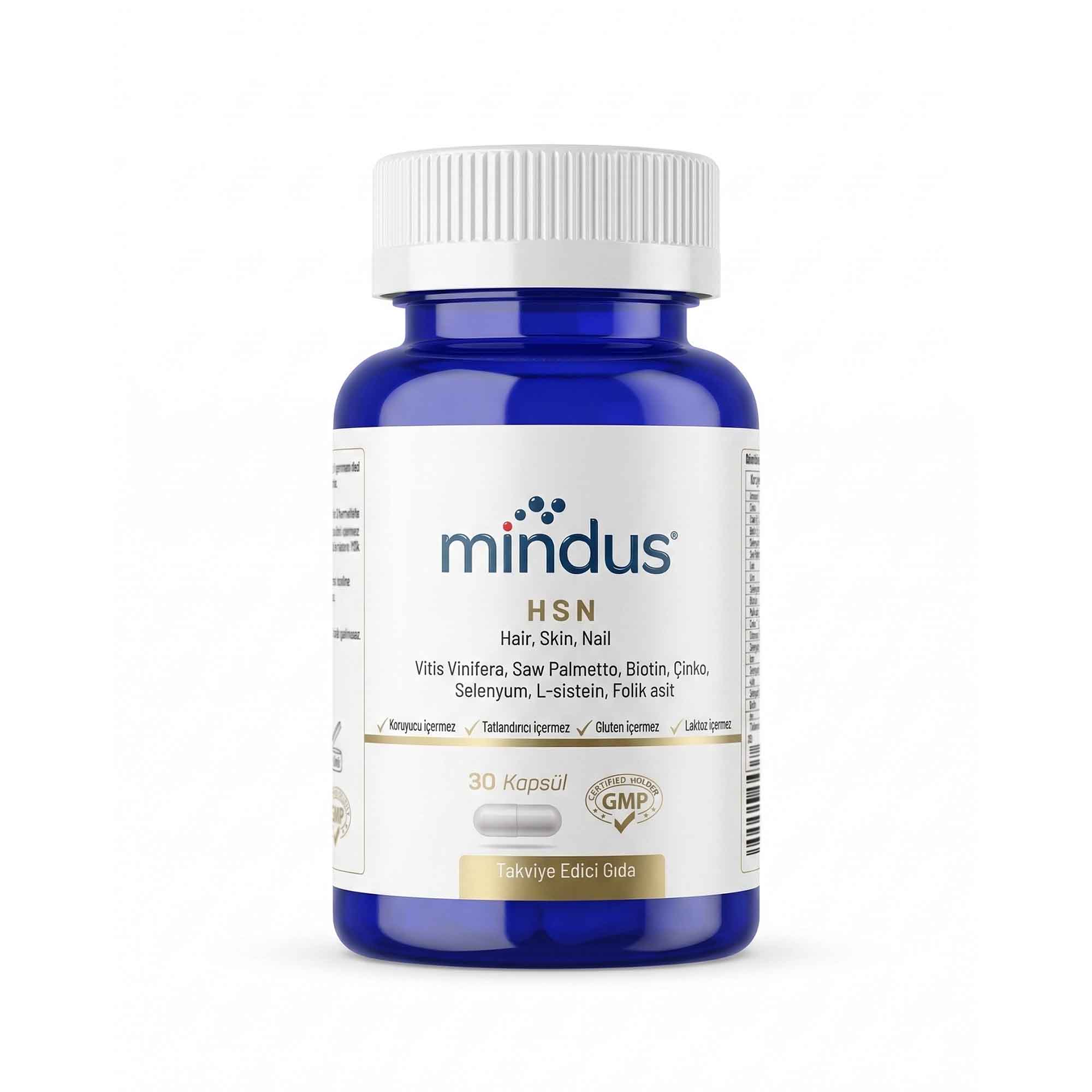 mindus Hair Skin Nail (HSN) 30 Kapsül